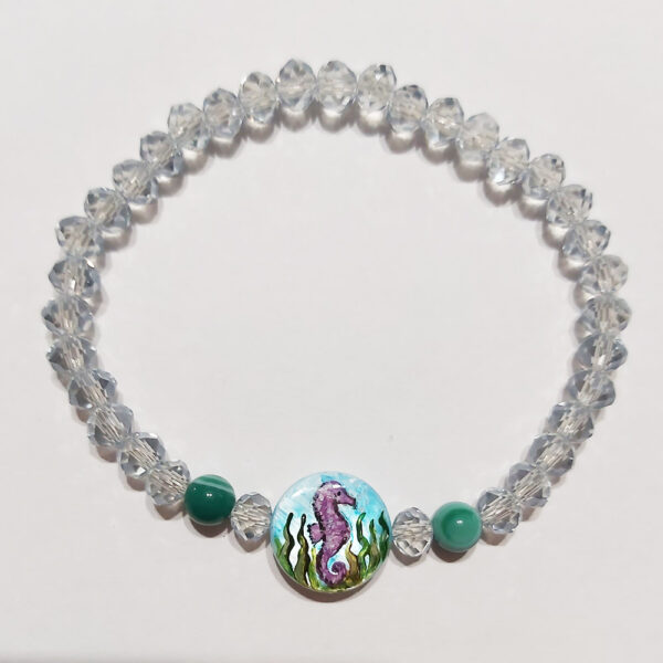 Bracciale con madreperla, agata brasiliana e cristalli