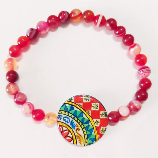 Bracciale con madreperla e agata brasiliana