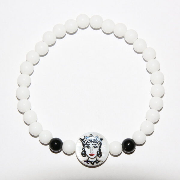 Bracciale con madreperla, agata e onice